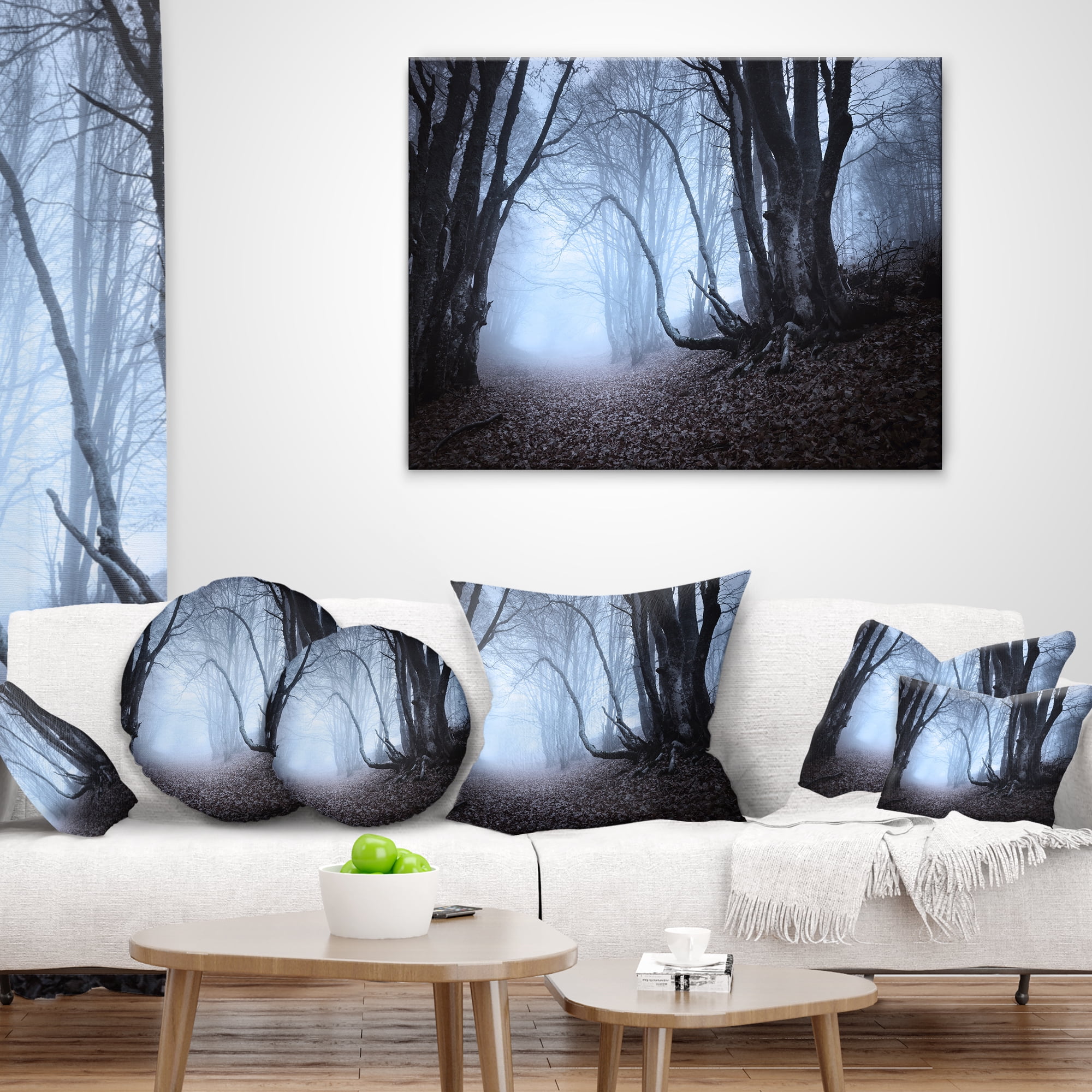Designart Natural Landscape in Autumn - Landscape Photography Throw Pillow - 12x20