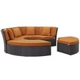thumbnail image 3 of Modway Convene Circular Outdoor Patio Daybed Set in Espresso Orange, 3 of 6