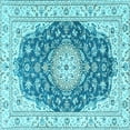 thumbnail image 1 of Ahgly Company Indoor Square Persian Light Blue Traditional Area Rugs, 3' Square, 1 of 4