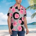 thumbnail image 4 of Green Plam Leaf Mens Hawaiian Shirt Short Sleeve Casual Button Up Tropical Summer Beach Shirt, 4 of 9