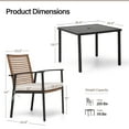 thumbnail image 6 of LAUSAINT HOME Patio Dining Set, 5-Piece Outdoor Wicker Furniture with Black Square Table and 4 Brown Wicker Chairs, 6 of 10