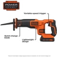 thumbnail image 2 of Sierra Reciproca Inalámbrica BLACK + DECKER BDCR20C Liviana Fácil de Usar Batería 20 V Max 3000 SPM Negro y Anaranjado BLACK+DECKER BDCR20C, 2 of 2