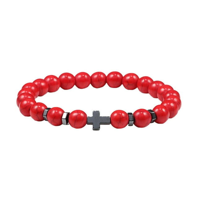 Sonducket Pulseras de cuentas de piedra natural turquesa Joyería de yoga Cuerda elástica de moda portátil para tipo de fiesta Type3 NO3