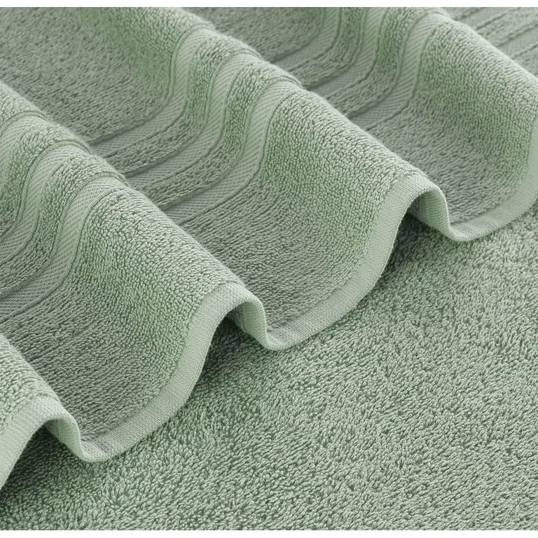Turkish Cotton Hotel Large Bath Towels Bulk for 6 Piece Towel Set Green