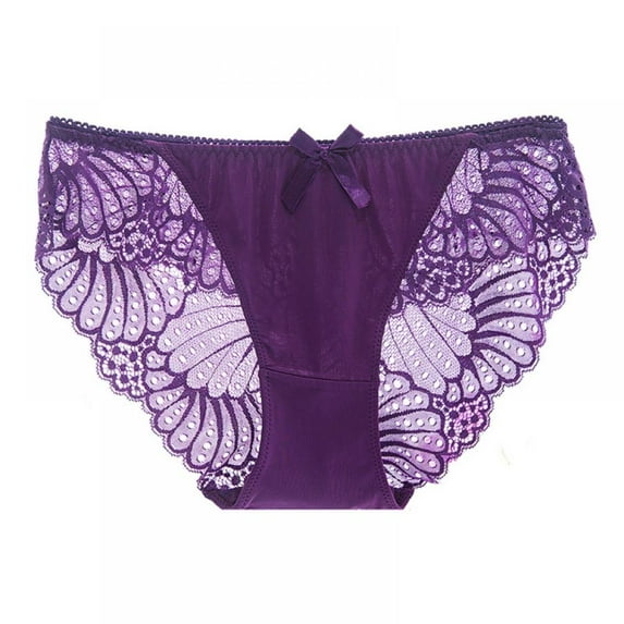 Xmarks Women's Sexy Underwear Lace Panties Low Waisted Plus Size Ladies Brief M-3XL