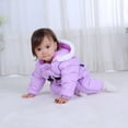 thumbnail image 3 of Baby Girls Boys Winter Hooded Snowsuits Newborns Snow Clothes Bodysuits with Gloves, Shoes 0-24M, 3 of 7