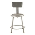 thumbnail image 2 of NPS 6400 Series 18" Modern Vinyl Padded Metal Heavy Duty Stool in Gray, 2 of 8