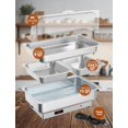 thumbnail image 4 of Rectangular Chafing Dish Electric Buffet Set with Temperature Control, 9QT Stainless Steel Food Servers and Warmers with 1 Full-Size Pan & 2 Half-Size Pan for Catering Wedding and Parties, 4 of 7