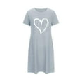 thumbnail image 4 of Censtreet Long Nightgown,Womens Round Neck Loungewear Oversized Sleepwear Loose Sleep Dress, 4 of 5