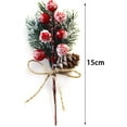 thumbnail image 2 of 6inch Artificial Pine Picks Pack of 10, Flocked Holly Christmas Red/ White Berry Picks Stems, Christmas Picks and Faux Snowy Berries with Pinecones, for DIY Xmas Decoration Floral Arrangements, 2 of 6