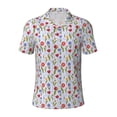 thumbnail image 2 of Daiia Tulips Flowers Pattern Men’s Polo Shirts,Solid Deck Shirt,Classic Fit, Breathable Cotton Polo for Casual and Sport Wear-Medium, 2 of 9