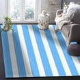 thumbnail image 5 of Area Rugs Indoor Non-Slip Rectangle Rug 5x7 Ft Abstract Modem Blue White Striped Rug Rubber Backing Floor Mats Non Shedding Home Decor Carpet for Entryway Living Room, 5 of 8