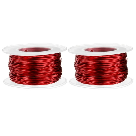 Uxcell 2pcs 20 Gauge Aluminum Craft Wire 0.8mm 98.5ft Flexible Bendable Anodized Metal Jewelry Sculpting Wire for Jewelry Making Modelling Craft DIY, Red
