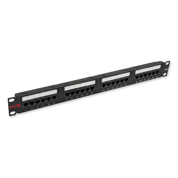 Simply45 S45-2524 Loaded 24-Port Cat5e UTP Patch Panel