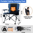 thumbnail image 2 of Pinshey Heavy-Duty Folding Camping Chair with Side Storage Pocket, Blue, 2 of 9