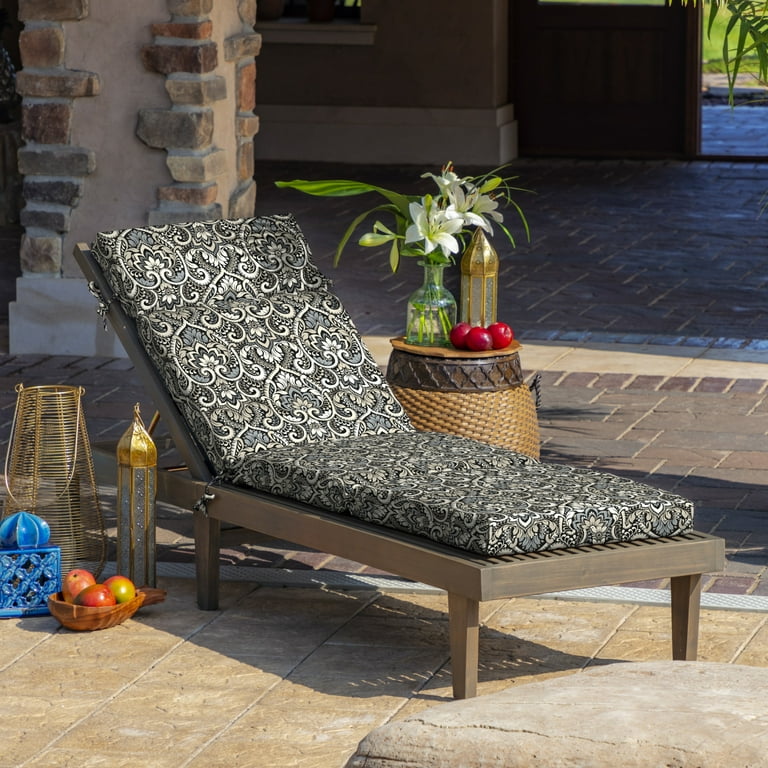 Arden Selections Outdoor Chaise Lounge Cushion 72 x 21 Black