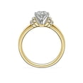 thumbnail image 2 of 0.65 T.C.W Brilliant Pear Cut Natural Diamond Latest Design Solitaire with Accents Engagement Ring for Women Solid 18K Yellow Gold Size 3, 2 of 6