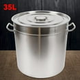 thumbnail image 3 of ChicHomey 9.3Gal Stainless Steel Stockpot, Heavy Duty Large Stock Pot for Stew, Simmering, Chili Pot, Professional Grade Stock Soup Pot with Lid, Silver, 3 of 7