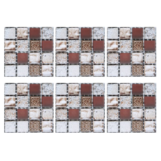Peel and Stick Wall Tile for Kitchen Backsplash | Decorative Sticker Tile Backsplash | Kitchen Backsplash Tiles Peel & Stick Wall Stickers 8'' x 8'' (6 Sheets) | Self-Adhesive Tile