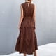 thumbnail image 4 of Vestido largo a media Pierna NikouMX cuello alto Sin Mangas con Cinturón estampado de Puntos S, 4 of 6