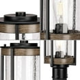 thumbnail image 5 of Whitmire Collection One-Light Farmhouse Matte Black Clear Seeded Glass Outdoor Post Light, 5 of 5