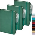 thumbnail image 1 of HUGFEGWE 3 Pack Pocket Notebook Journals, Mini Small Leather Lined Journal Notebooks for Note Taking, Small Notepad with Pen Holder, Dark Green AZ824-8046, 1 of 7