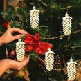 thumbnail image 4 of JeashCHAT 5 Pcs Christmas Pinecone Ornaments, 3.54 Inch Plastic Pine Cones Christmas Tree Ornaments Winter Xmas Holiday Party Hanging Decorations, 4 of 6