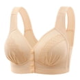 thumbnail image 1 of ManxiVoo Front Closure Wireless Bra for Women Full Coverage Comfortable Support Minimizer Bralette Non Padded Everyday Wear M Size Beige, 1 of 5