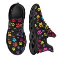 thumbnail image 1 of Zapatos planos con estampado de huellas de perro para mujer, zapatillas transpirables suaves con cordones, zapatos casuales de plataforma, 1 of 6