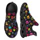 thumbnail image 1 of Zapatillas de deporte de malla con estampado de huellas de perro para mujer, transpirables, suaves, planas, con cordones, informales, con plataforma, 1 of 6