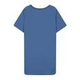 thumbnail image 4 of Lorytime Womens Nightgown Round Neck Knee Length Short Sleeve Sleepdress Oversized Solid Nightshirts Nightgowns Nightdress Casual Comfy Soft Lounge House Pajamas Dress Blue 3XL, 4 of 5
