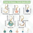 thumbnail image 2 of 1 Set Universe Theme Alloy Enamel Star Moon Planet Charms Locking Stitch Markers Gold Tone 304 Stainless Steel Clasp Stitch Markers diy, 2 of 5