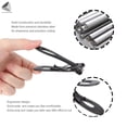 thumbnail image 4 of PULLIMORE 2 Pcs Nail Clipper Cutter Wide Jaw Opening Finger Toe Nail Trimmer (Black + Silver), 4 of 8