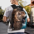 thumbnail image 2 of Wukai Ice Blue Coastal Lion Versatile Backpack:Spacious,Organized,Comfortable,Ideal for Travel and Everyday Use with Multiple Pockets and Padded Straps, 2 of 8
