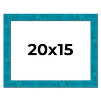 20x15 Frame Blue Teal Burl Wood Picture Frame | 1.75 Inch Moulding Width | Interior Frame Depth 0.5