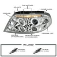 thumbnail image 3 of Spec-D Tuning LED Halo Chrome Housing Clear Lens Projector Headlights Compatible with 2001-2005 VW Passat New Body Style with Stock, Left + Right Pair Headlamps Assembly, 3 of 7