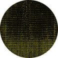 thumbnail image 1 of Ahgly Company Machine Washable Indoor Round Abstract Yellow Modern Area Rugs, 8' Round, 1 of 4