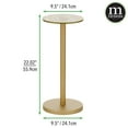 thumbnail image 3 of mDesign Metal and Glass Top Round Accent Side/End Drink Table - Soft Brass, 3 of 7