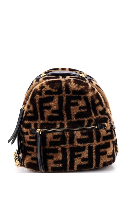 Pre-Owned Zip Backpack Zucca Shearling Mini By Rebag