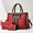 2083Red, variant on Women's 3 PCS Handbag Set PU Leather Top-handle Satchel with Clutch & Wristlet Shoulder Bag for Work & Daily Use