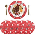 thumbnail image 3 of GZHJMY Round Mesh Placemat, Kitchen Table Decoration, Non-Slip and Heat Resistant, Love Panda, 3 of 7