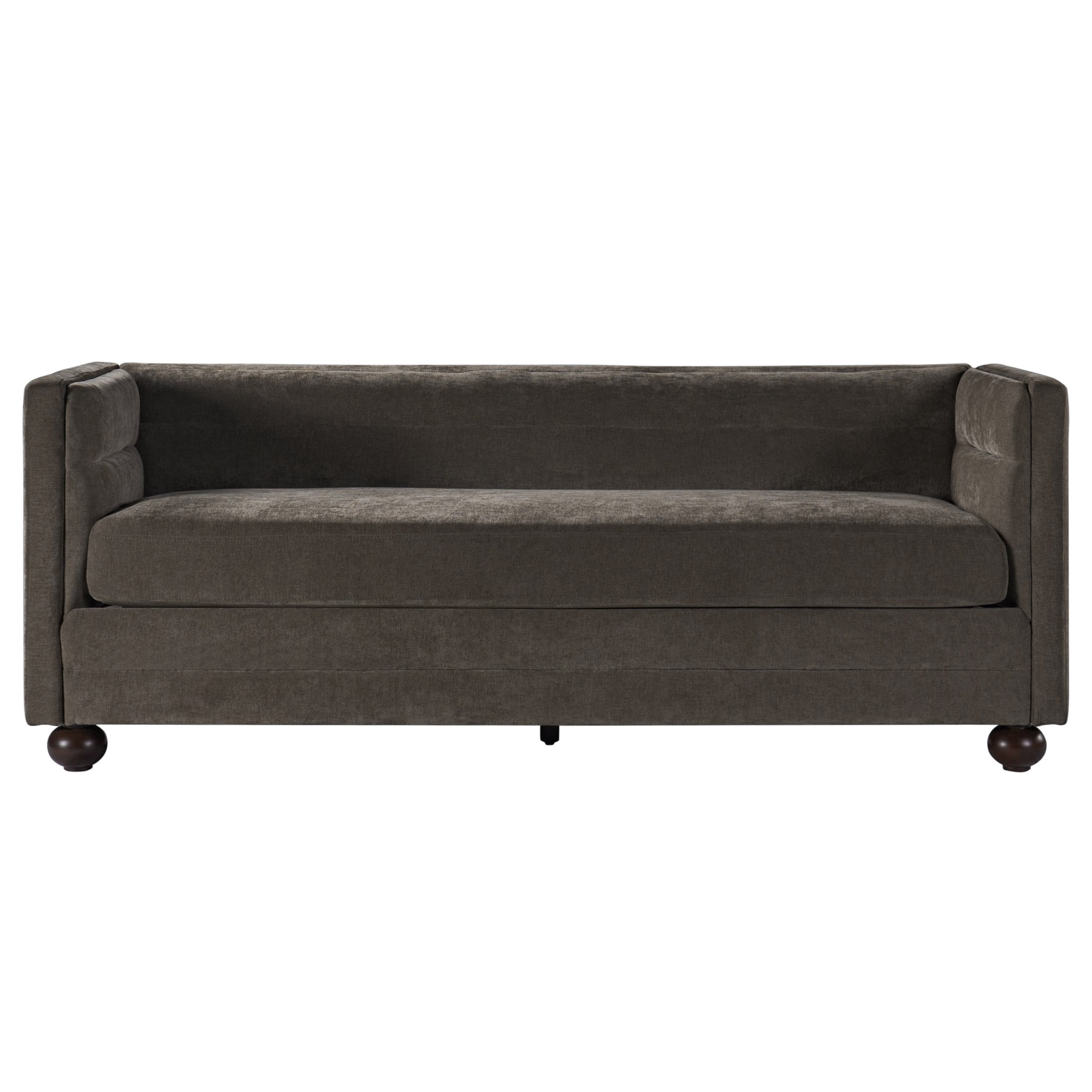 Christopher Knight Home 77.2" Modern Chenille Sofa Couch with Square Arms, 3 Seats, Wood Legs, Light Brown