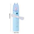 thumbnail image 3 of Qocolhg Mini Rechargeable Fan Mist Spray Compact Portable Cooler for Home Travel Handheld Compact Cooling Fans Small Fan for Girls Women Kids Outdoor Travel, Blue Rabbit, Summer Clearance, 3 of 7
