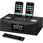 iHome Dual Dock Clock Radio & Audio System for iPhone & iPod - Black