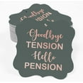 thumbnail image 2 of Inkdotpot Hang Tags Good Bye Tension Hello Pension Retirement Favor Bracket Shape Gift Tags Real Rose Gold Foil Bonbonniere Tag Pack Of 100, 2 of 7