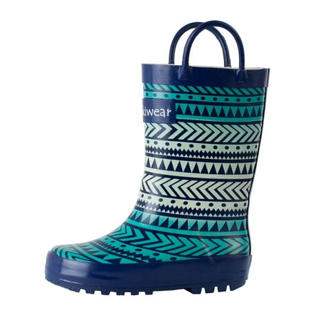 Oakiwear Kids Rain Boots For Boys Girls Toddlers Children, Tribal