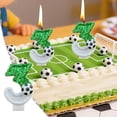 thumbnail image 2 of Partheme Soccer Number Candles 0-9 Glitter Green Football Birthday Candles,Sports Themed Cake Topper for Game Day Birthday Party Celebration.Soccer Mom Gift and Patriotic Sports Party Essential, D, 2 of 6
