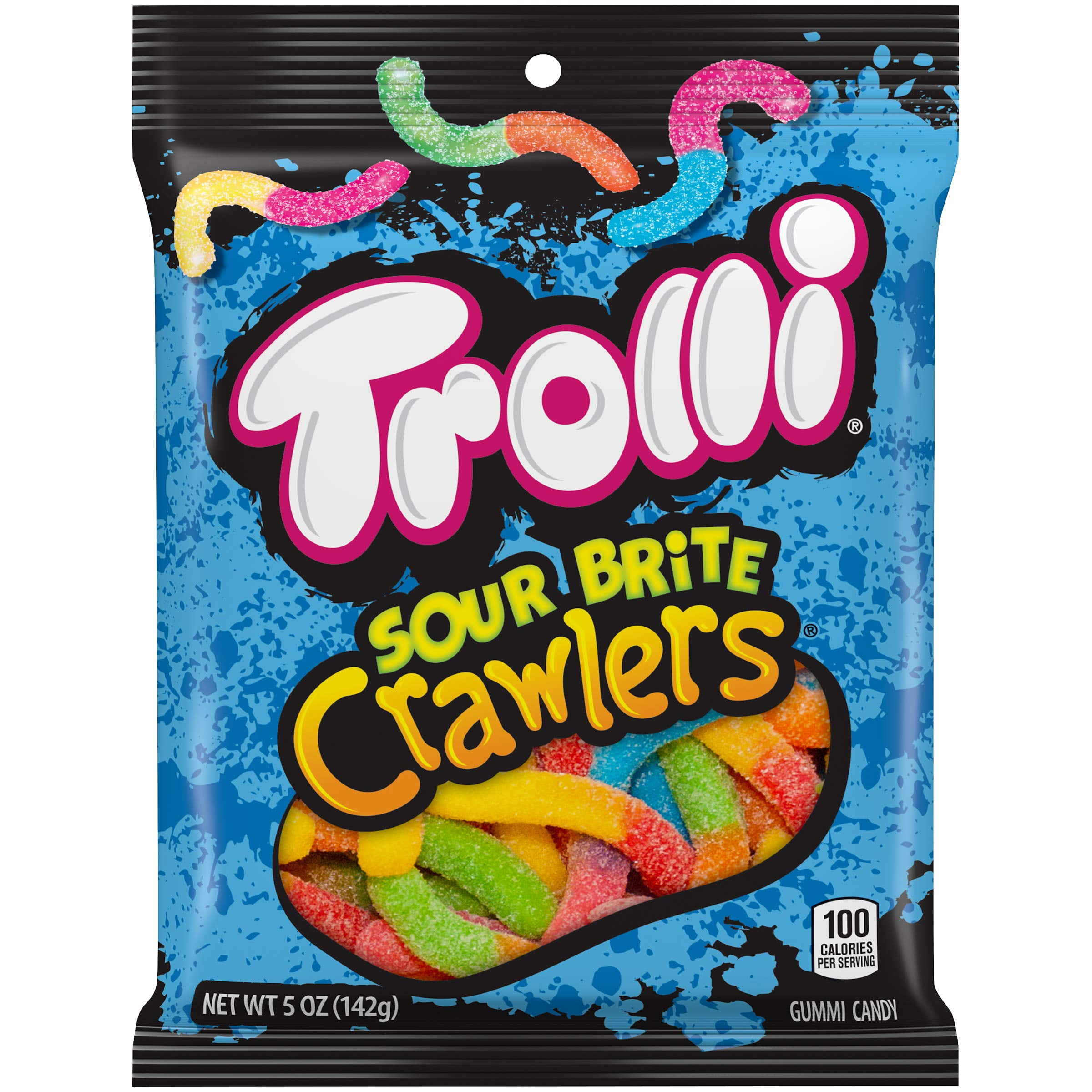 Trolli Gummi Sour Brite Crawlers Gummy Candy, 5 Ounce (Case of 12)