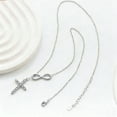 thumbnail image 3 of SFTING Twist Infinity Cross Necklace for Women White Silver Plated Cross Pendant Necklace Faith Cross Gift, 3 of 7