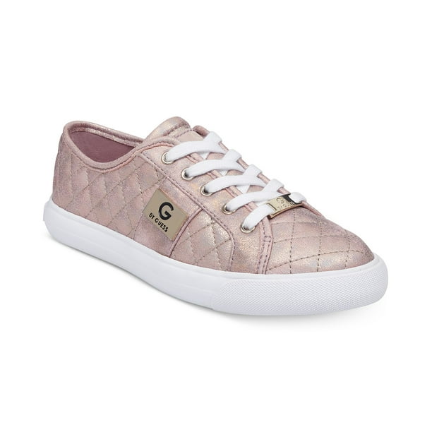 Albardilla solicitud audible G by Guess Women's Backer2 Lace Up Leather Quilted Pattern Sneakers Shoes  Pink (8.5) - Walmart.com